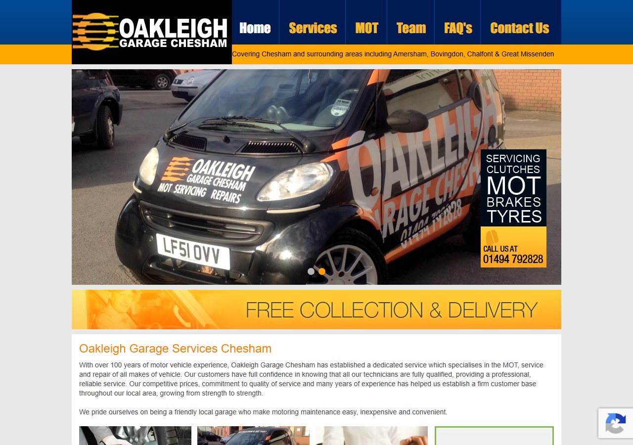 Oakleigh Garage Services website screenshot